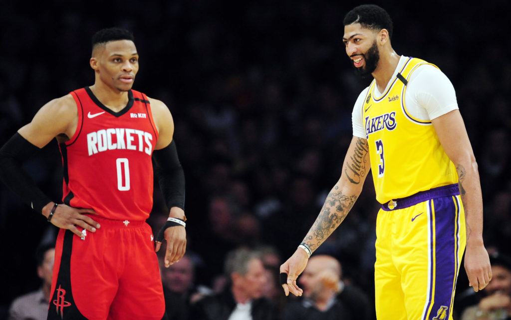 lakers rockets anthony davis russell westbrook
