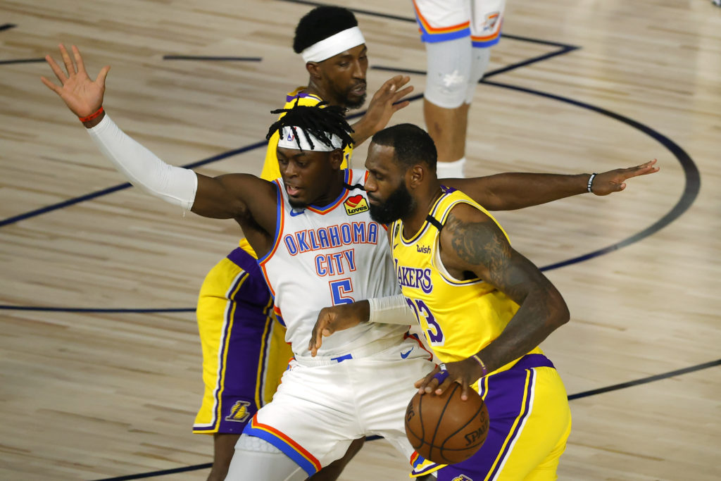 lakers thunder lebron james luguentz dort