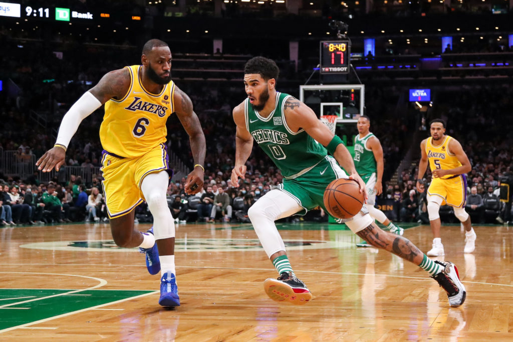 lakers celtics lebron james jayson tatum